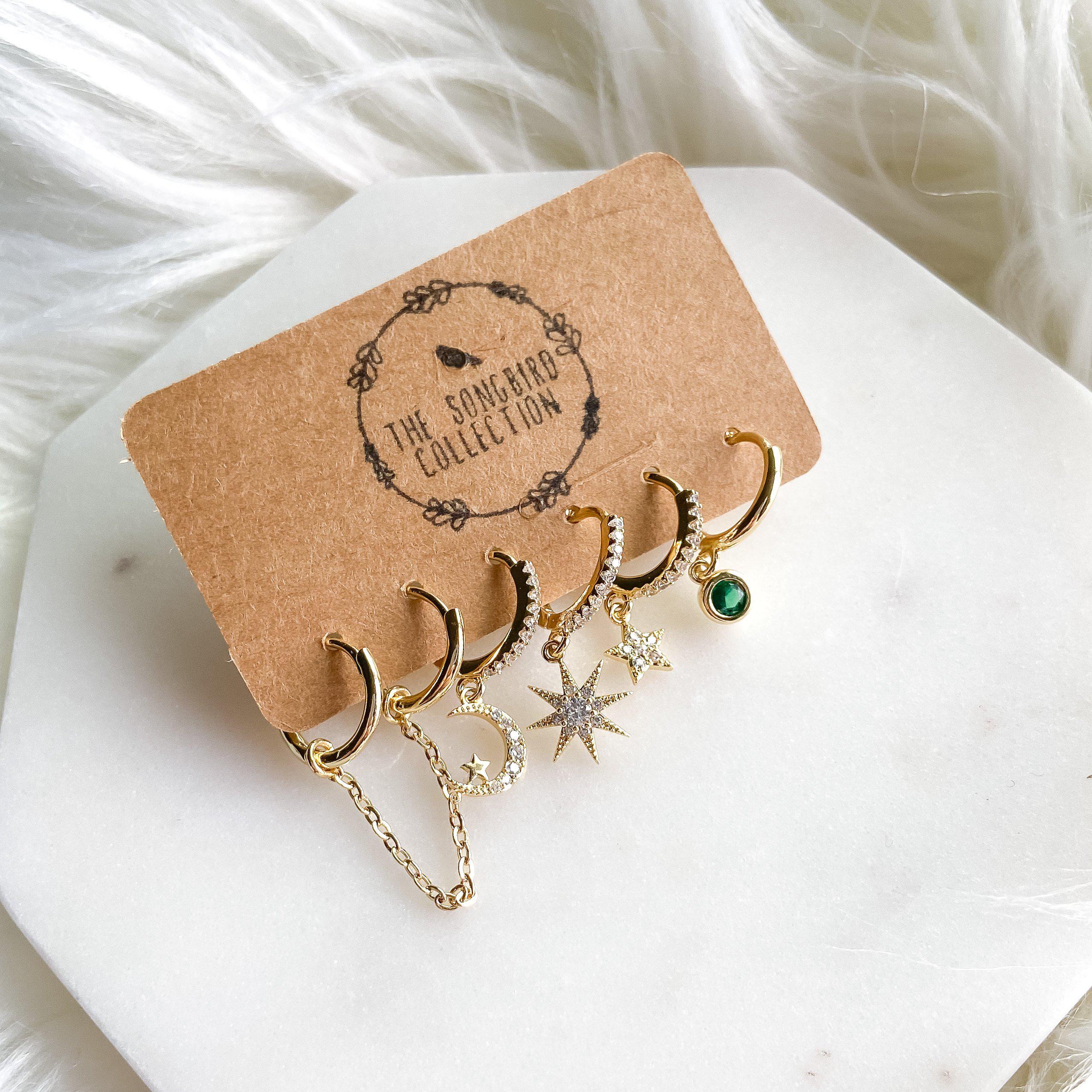 6 Piece Celestial Huggies Earring Set - LAST CHANCE! - Image 6