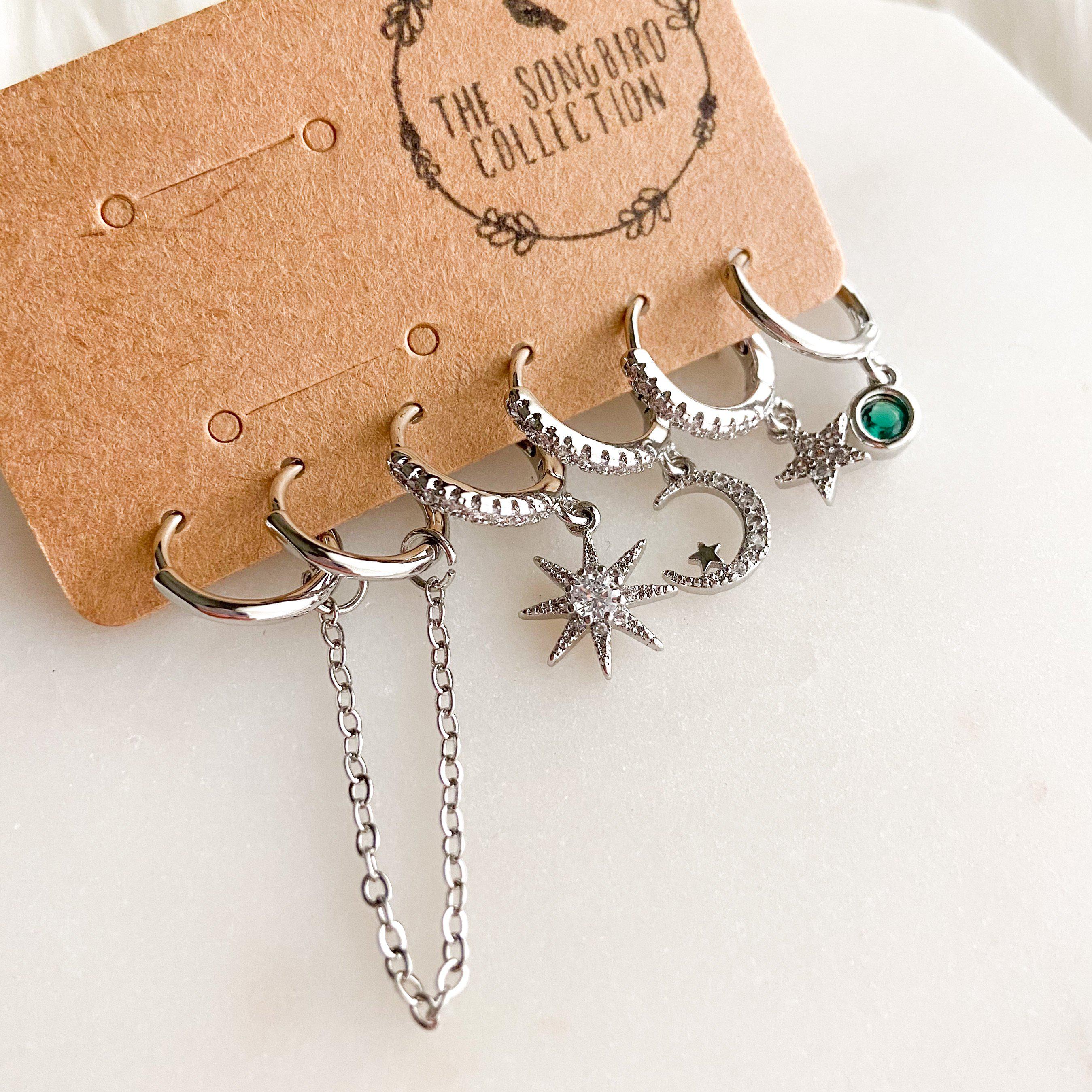 6 Piece Celestial Huggies Earring Set - LAST CHANCE! - Image 9