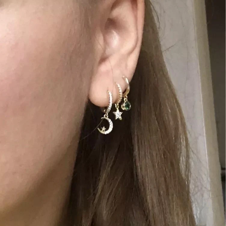 6 Piece Galaxy Huggies Earring Set - LAST CHANCE! - Image 4