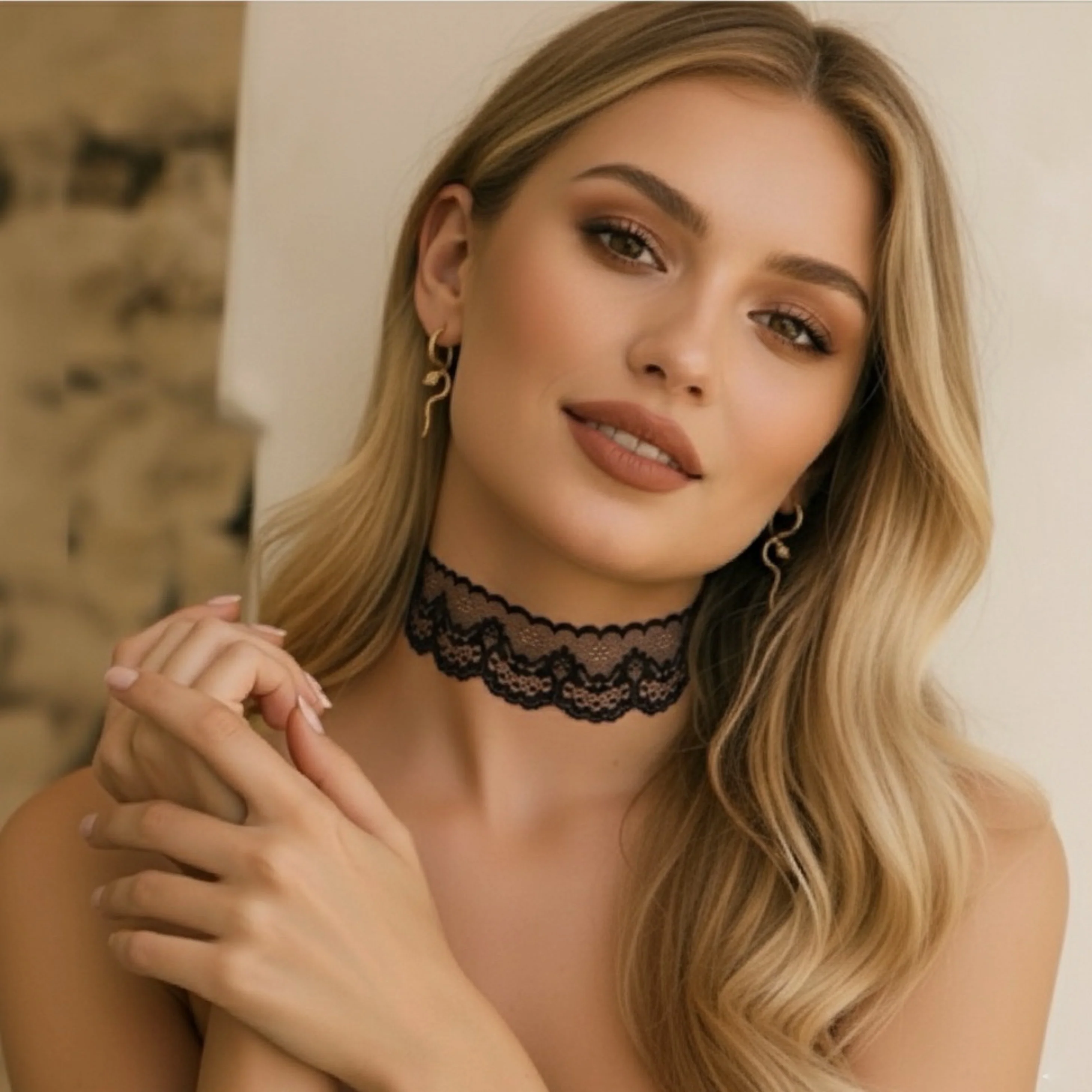 Alexis Lace Choker - White or Black - Image 5