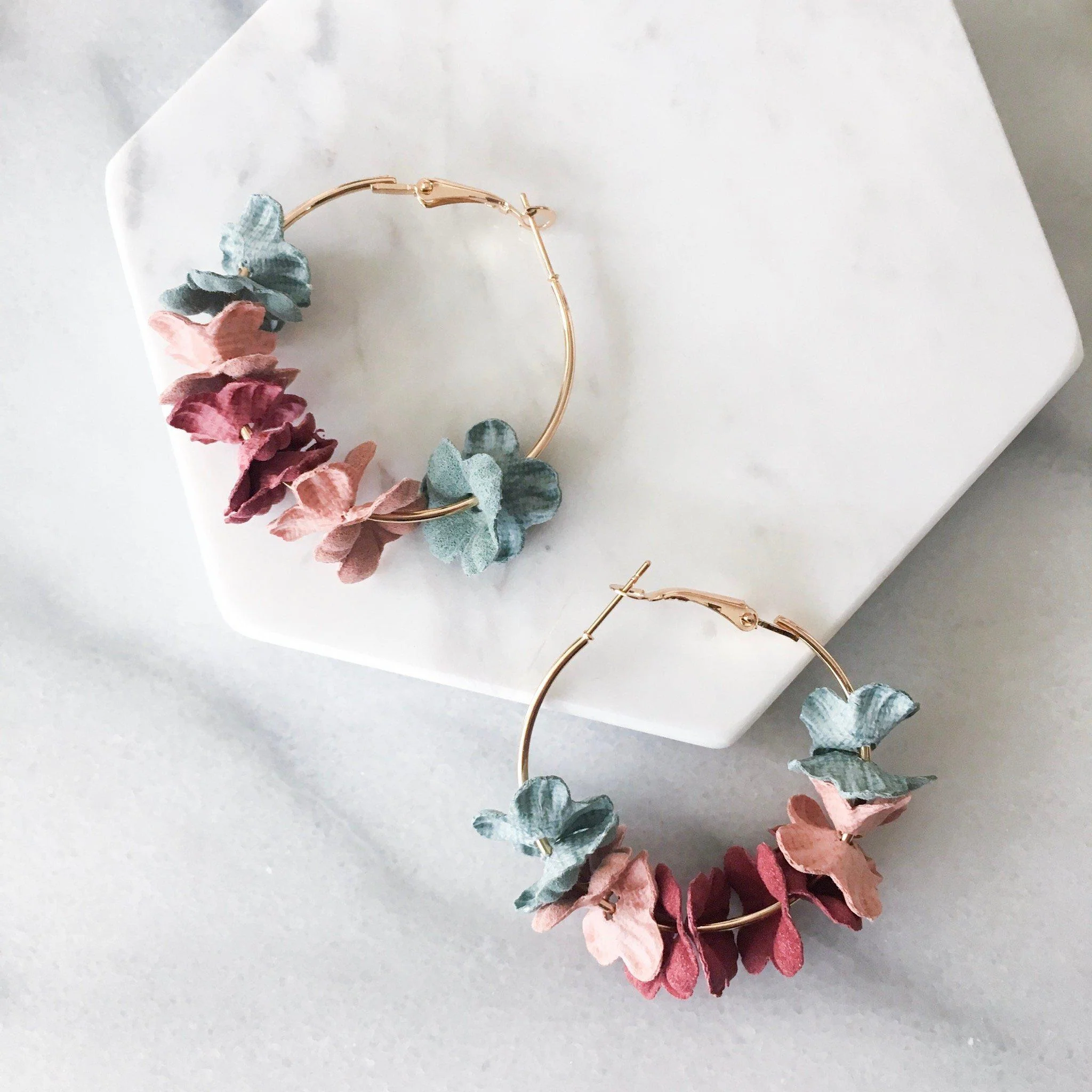 Anielle Flower Hoops Earrings - LAST CHANCE! - Image 4