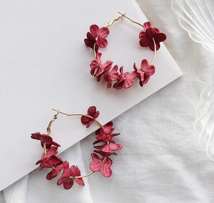 Anielle Flower Hoops Earrings - LAST CHANCE! - Image 5