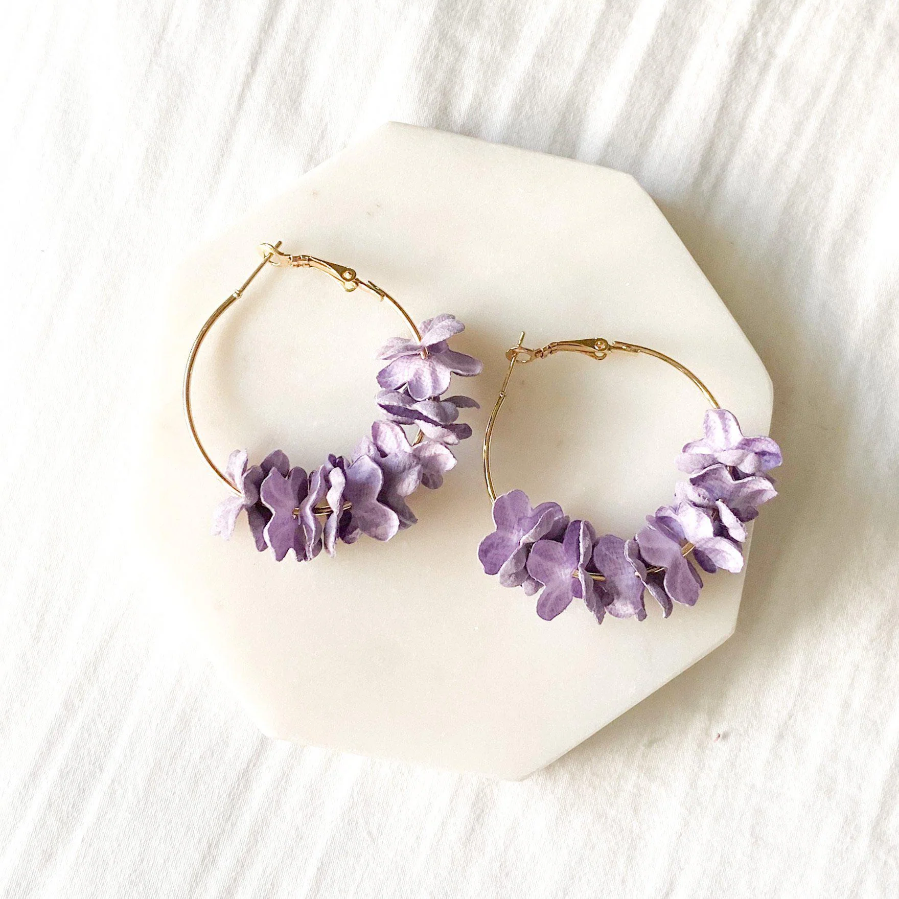 Anielle Flower Hoops Earrings - LAST CHANCE! - Image 6
