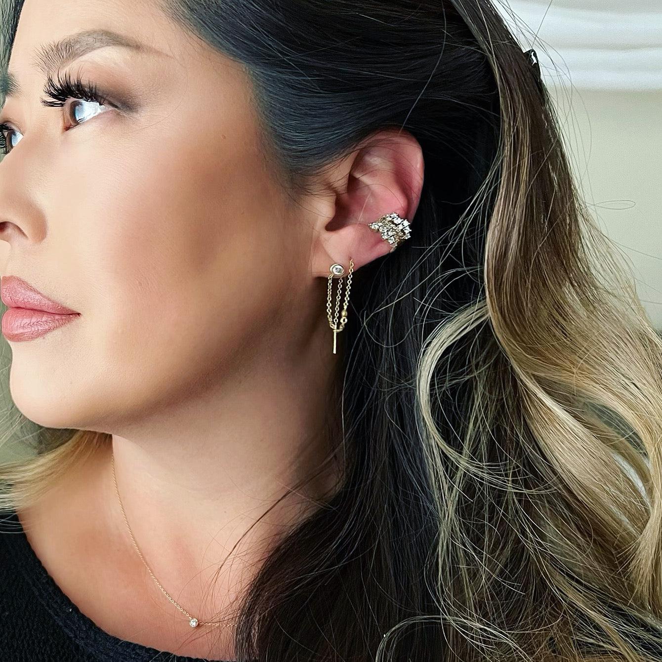 Ari Chain Link Threader Earring - Image 10