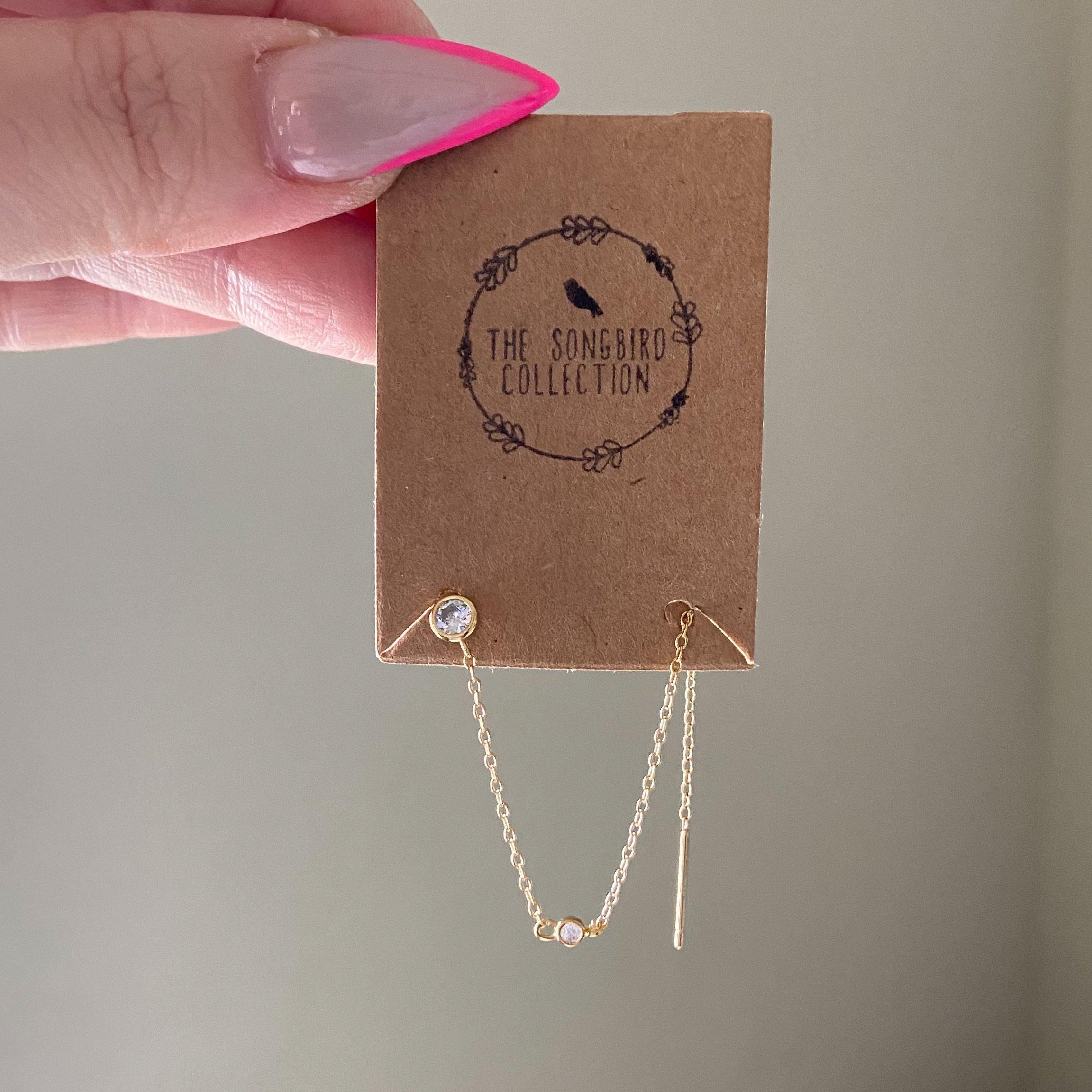 Ari Chain Link Threader Earring - Image 14