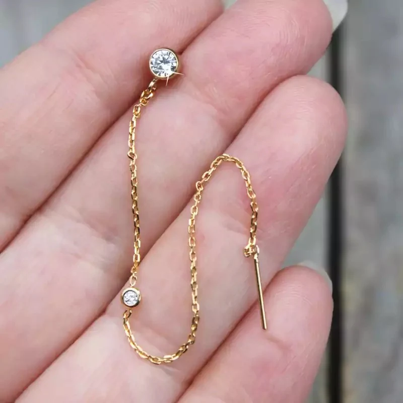 Ari Chain Link Threader Earring - Image 17
