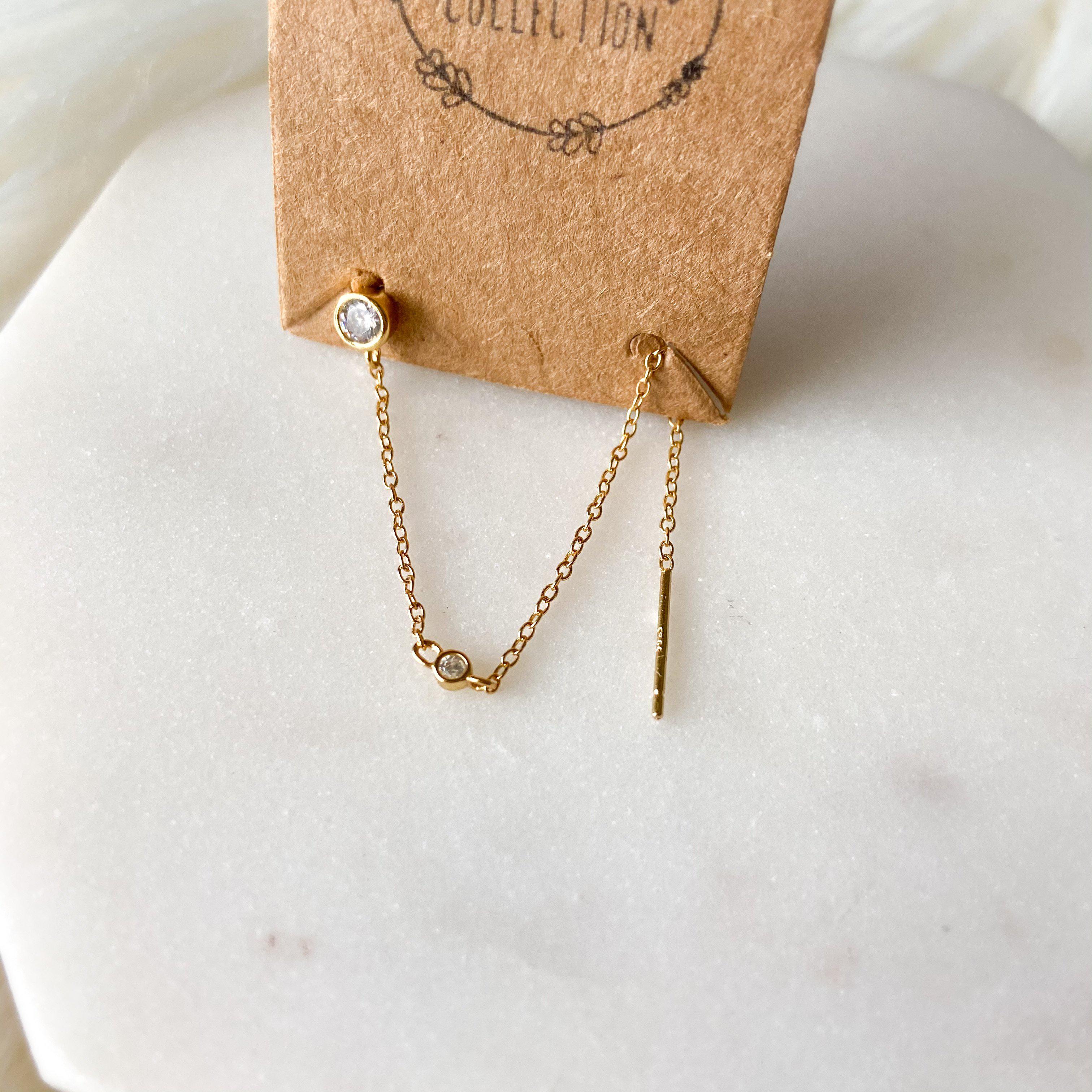 Ari Chain Link Threader Earring - Image 9