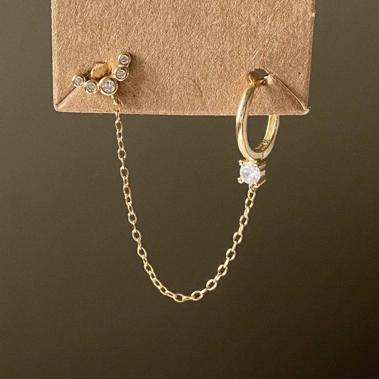Ava Chain Link Huggie Earring - Image 2