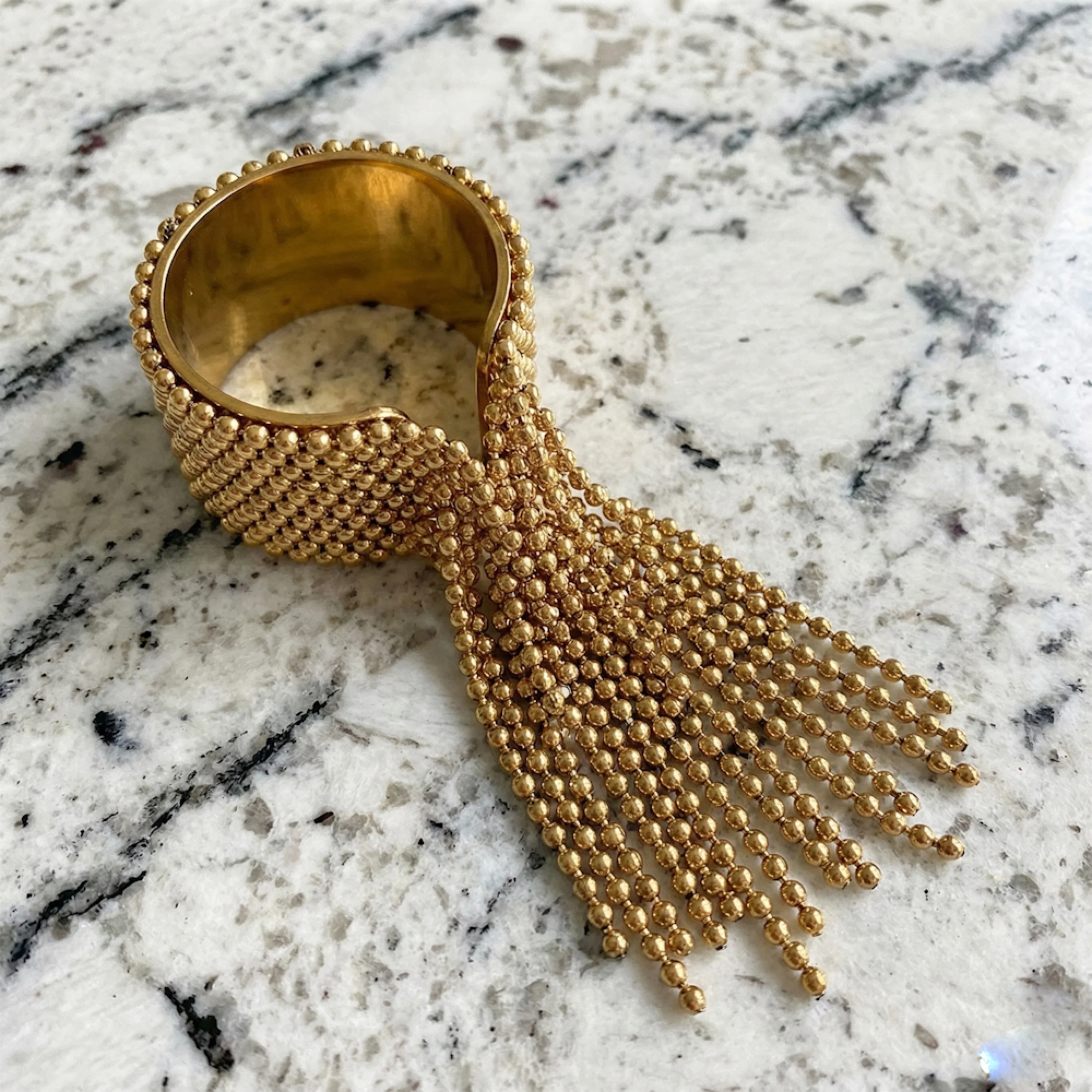 Beaded Fringe Statement Ring - Image 7