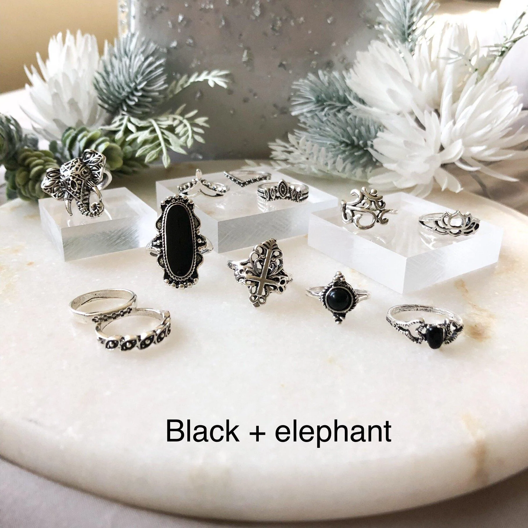 Black Ring Sets - 3 Designs - LAST CHANCE - Image 3