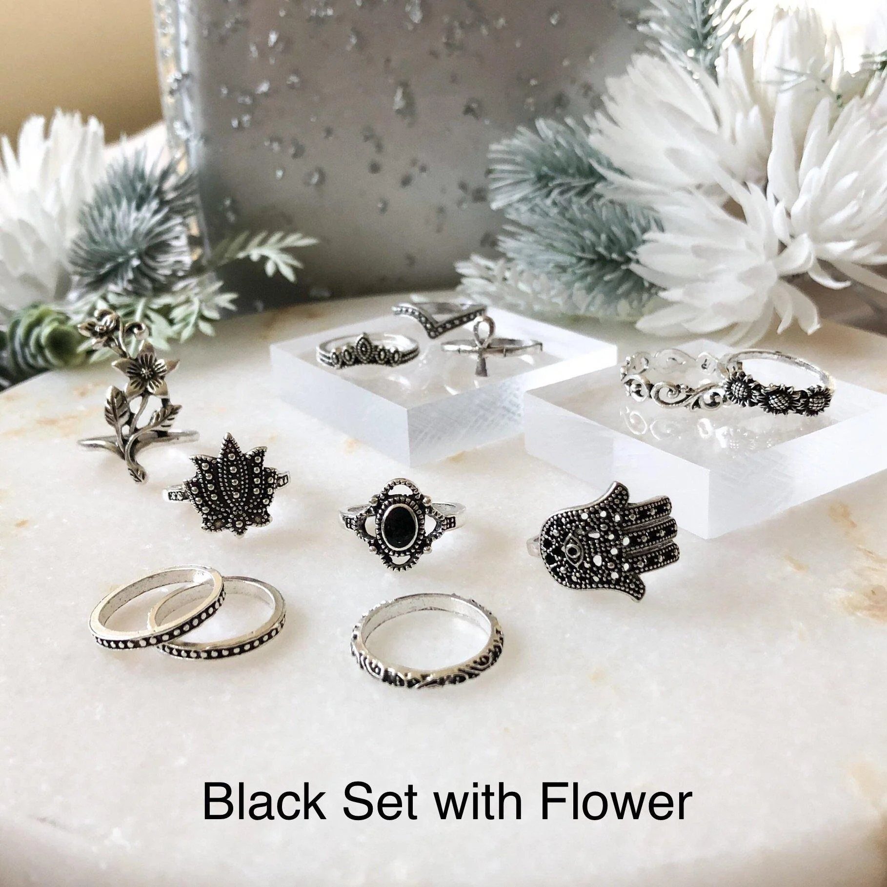 Black Ring Sets - 3 Designs - LAST CHANCE - Image 4