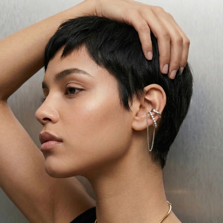Cascading Chains Ear Cuff - Image 12