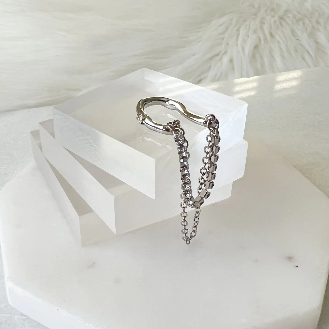 Cascading Chains Ear Cuff - Image 2