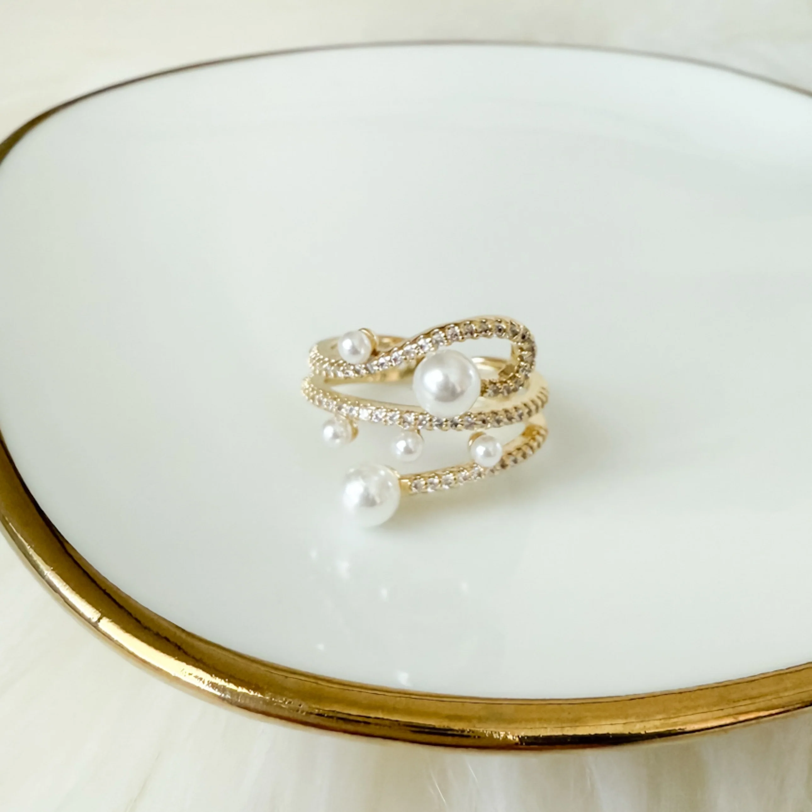 Cerise Pearly Statement Ring - Image 4