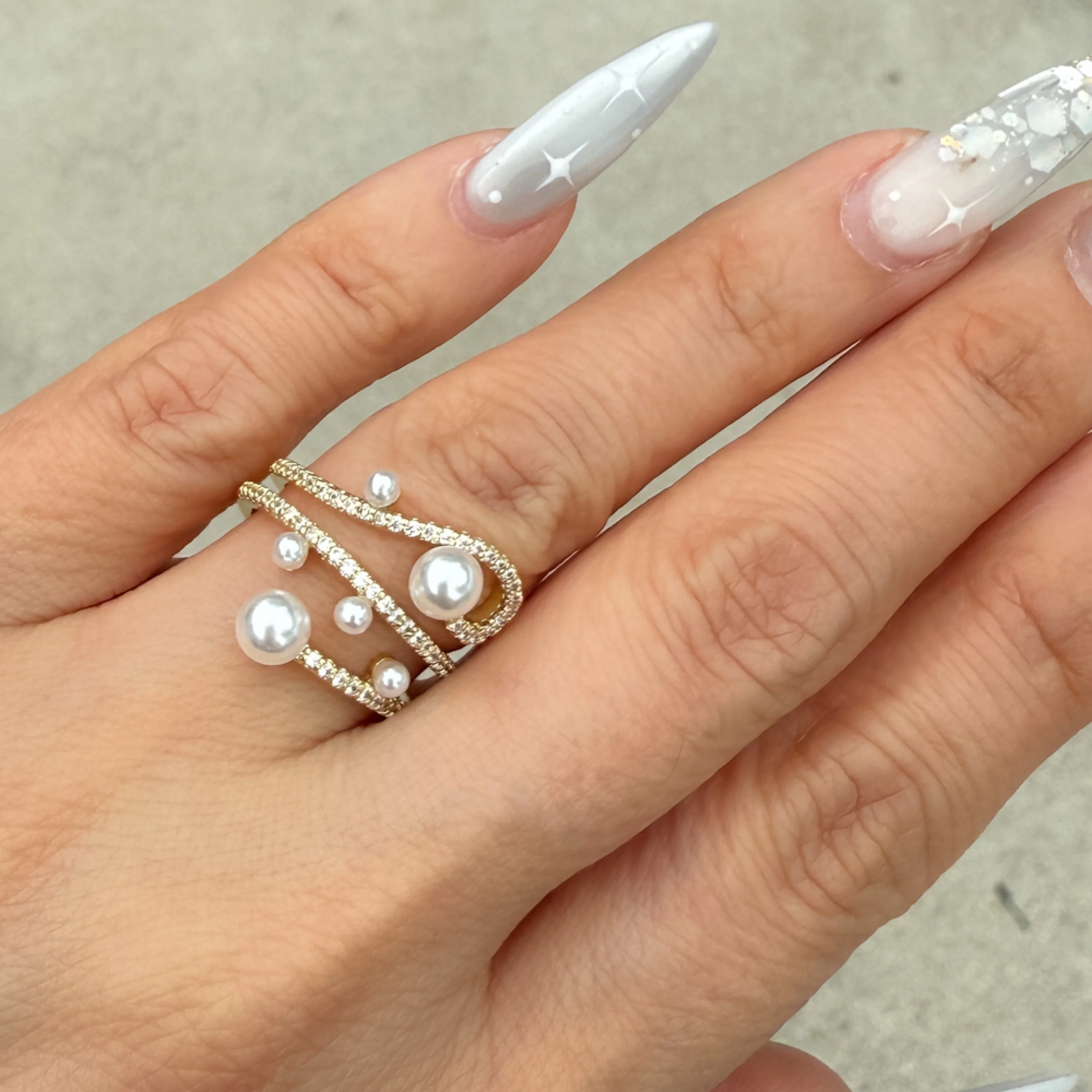 Cerise Pearly Statement Ring - Image 7
