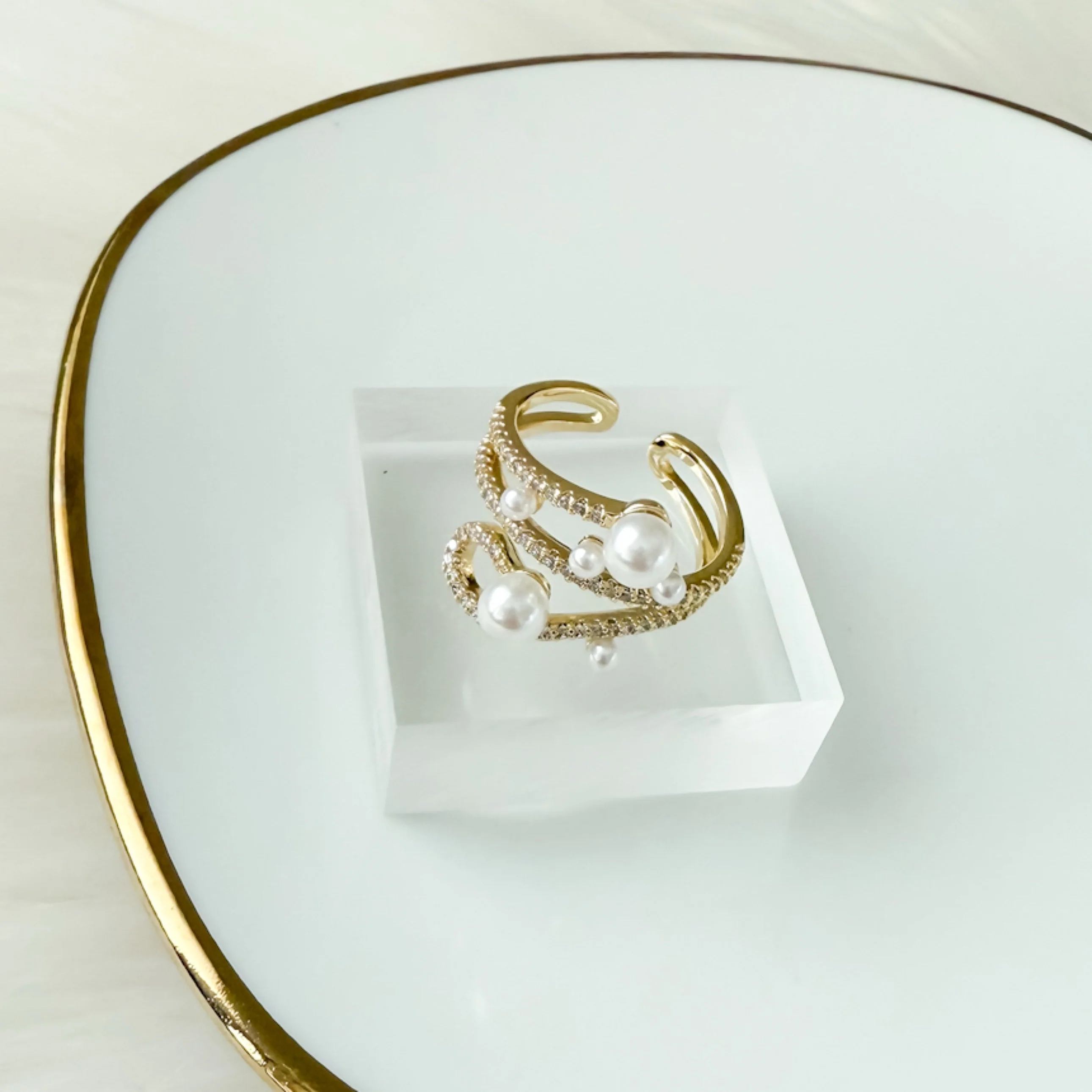 Cerise Pearly Statement Ring - Image 8