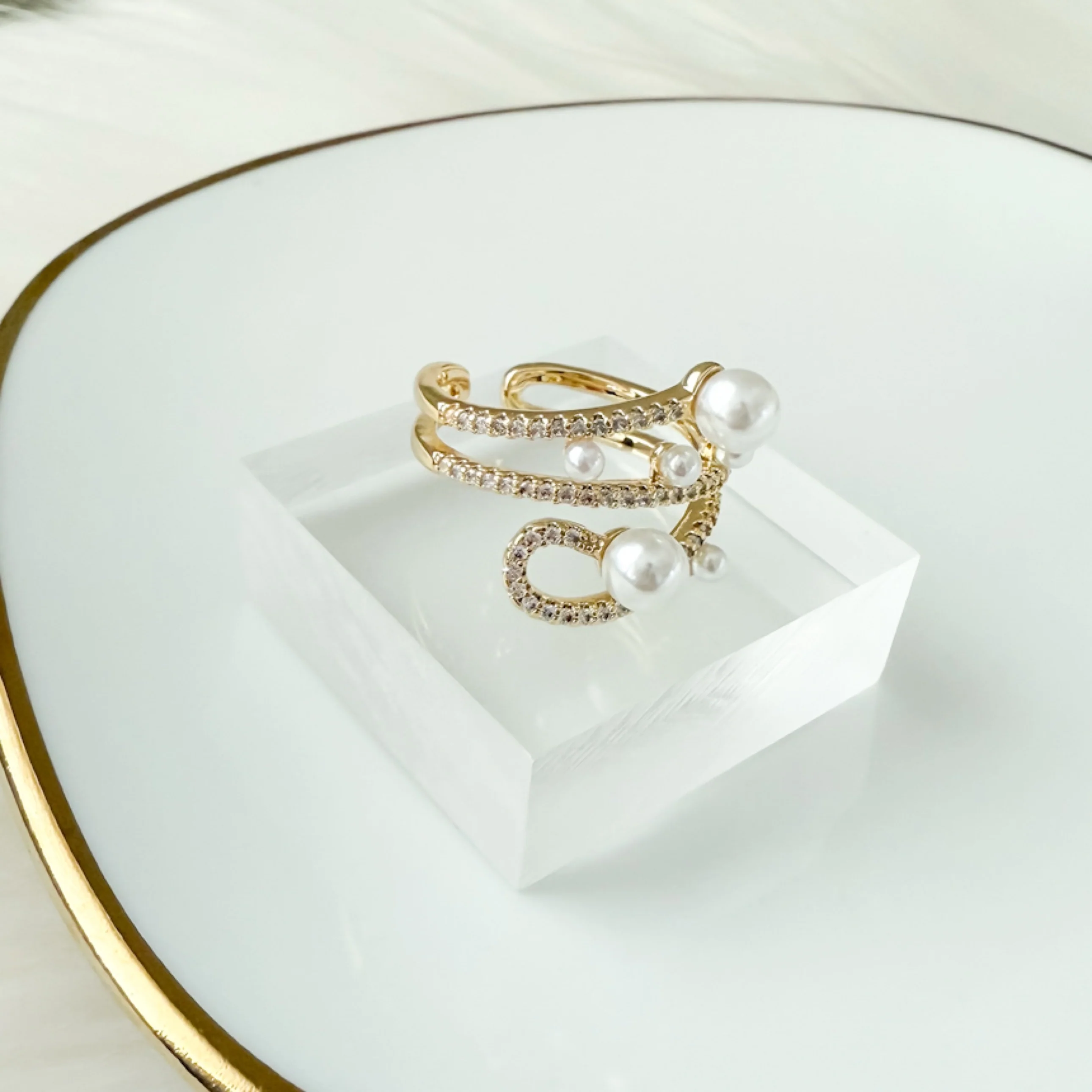 Cerise Pearly Statement Ring - Image 9