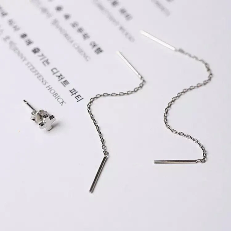 Chains and Cross 3 Piece Earring Set - LAST CHANCE - Image 7