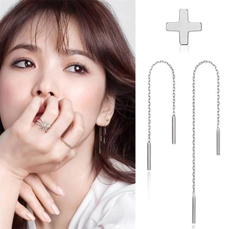 Chains and Cross 3 Piece Earring Set - LAST CHANCE - Image 8