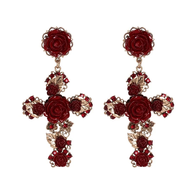 Cruz con Rosas Cross Earrings - LAST CHANCE - Image 10