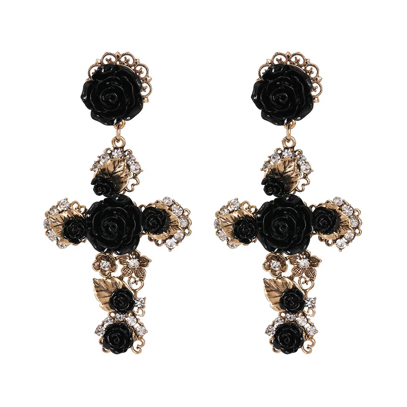 Cruz con Rosas Cross Earrings - LAST CHANCE - Image 8
