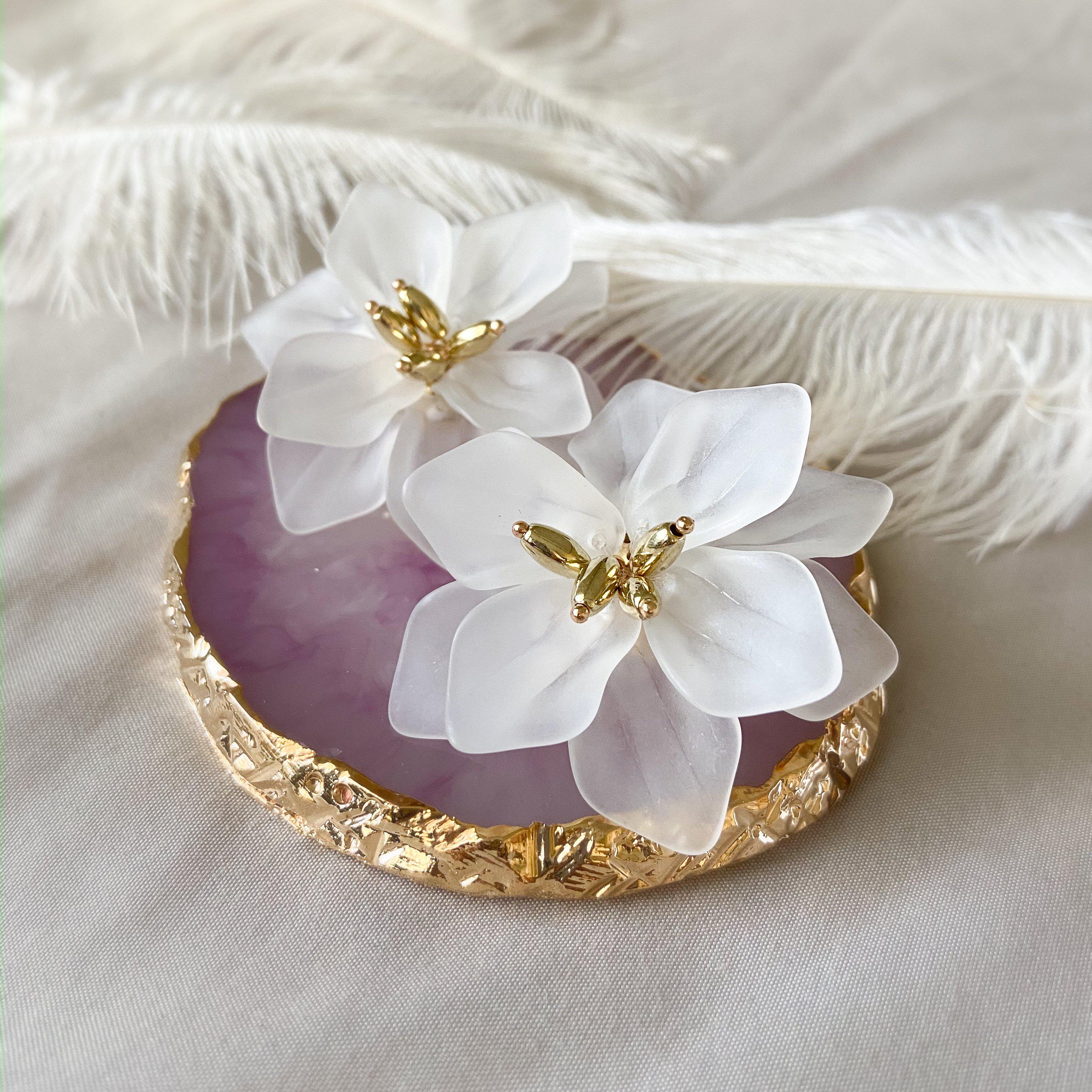 Dahlia Frosted Floral Earrings - 6 COLORS LAST CHANCE! - Image 15