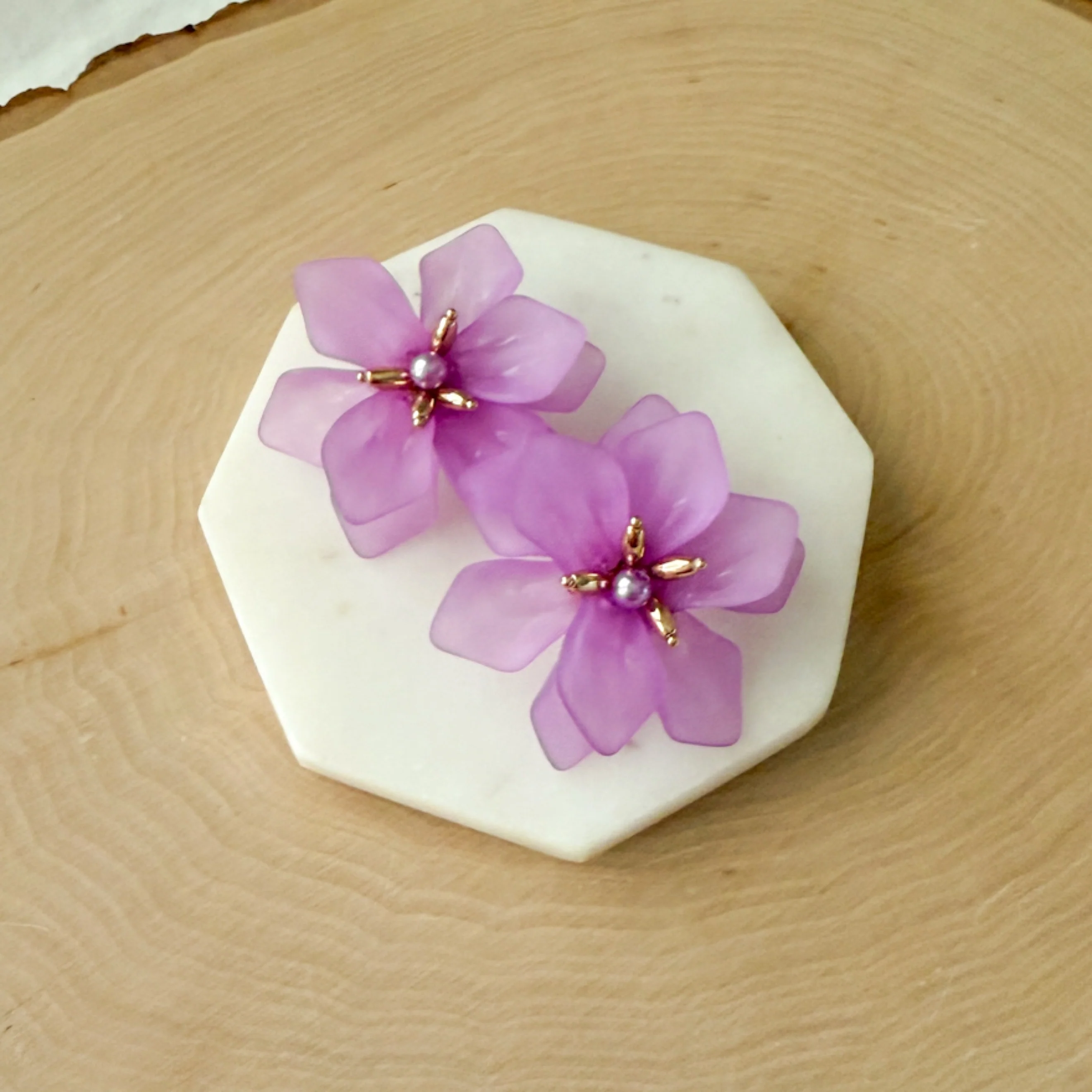Dahlia Frosted Floral Earrings - 6 COLORS LAST CHANCE! - Image 3