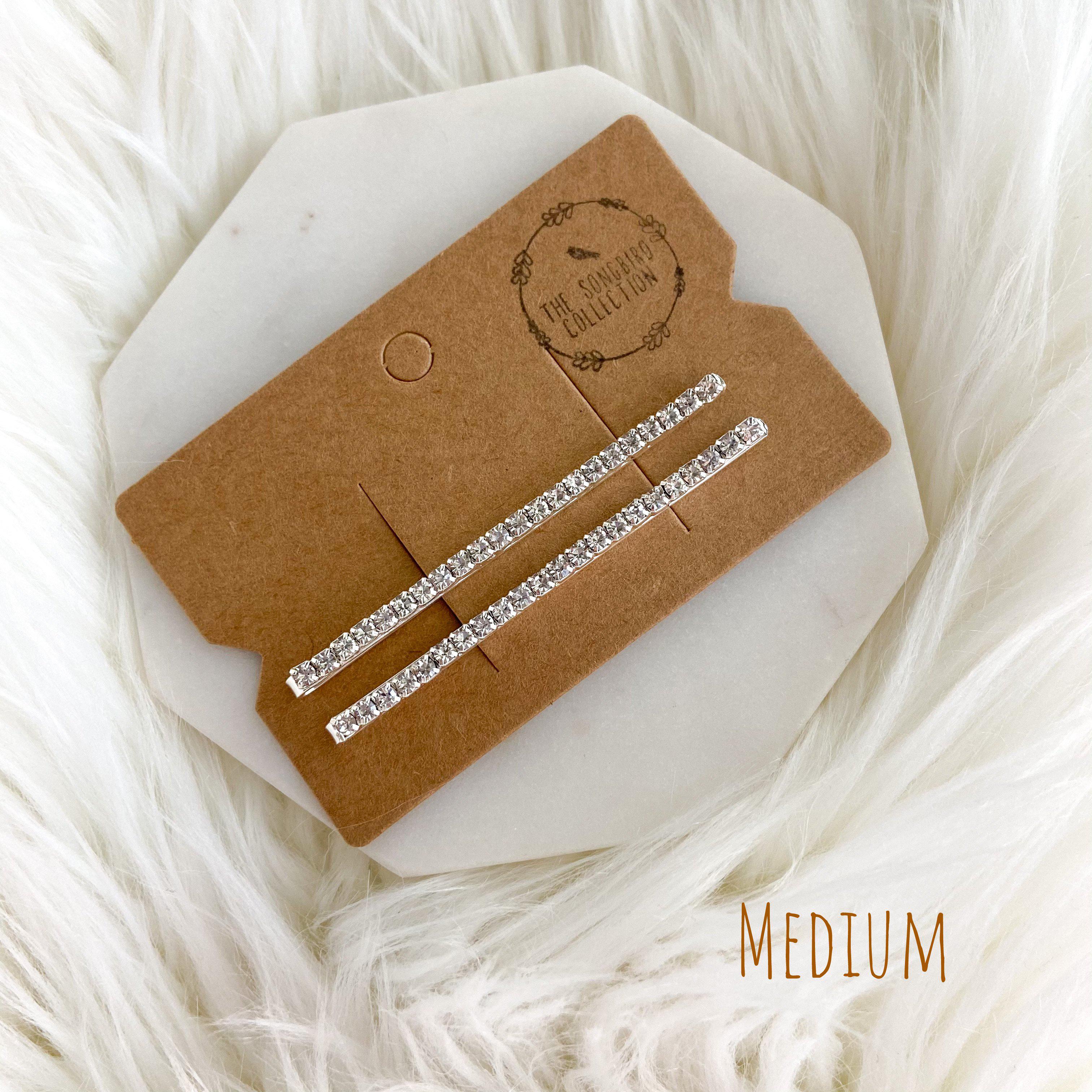 Double Rhinestone Hair Pin Set - 3 Sizes - Image 3