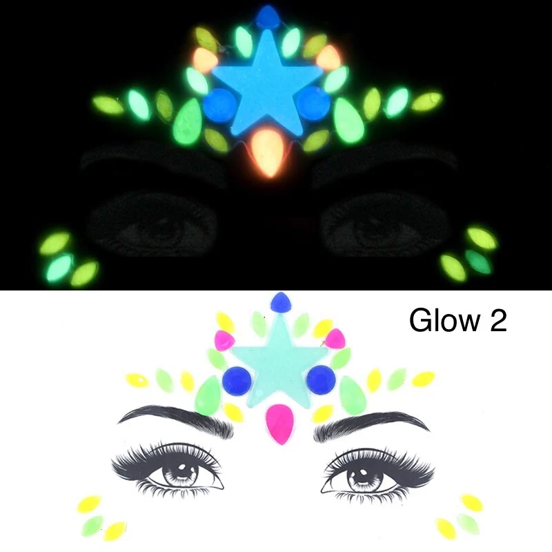 Glow in the Dark Face Gems - 14 Designs - Image 5