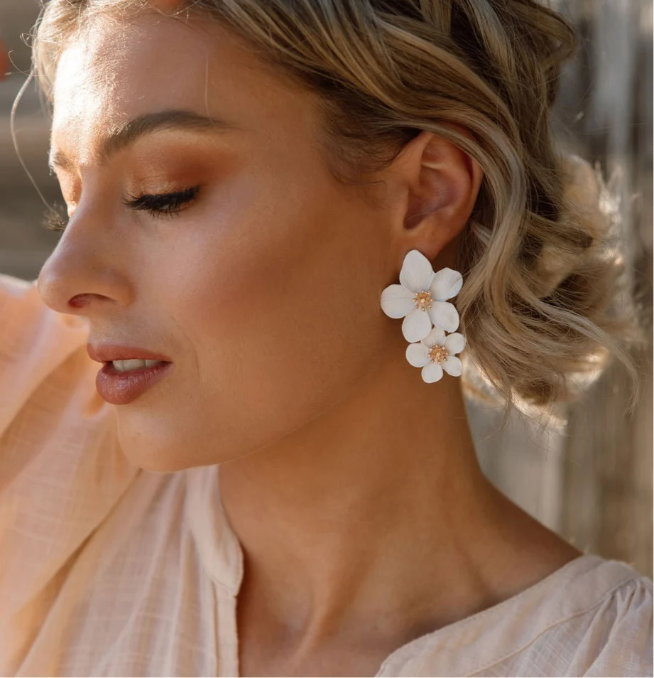 Hibiscus Flower Drop Earrings - LAST CHANCE! - Image 4