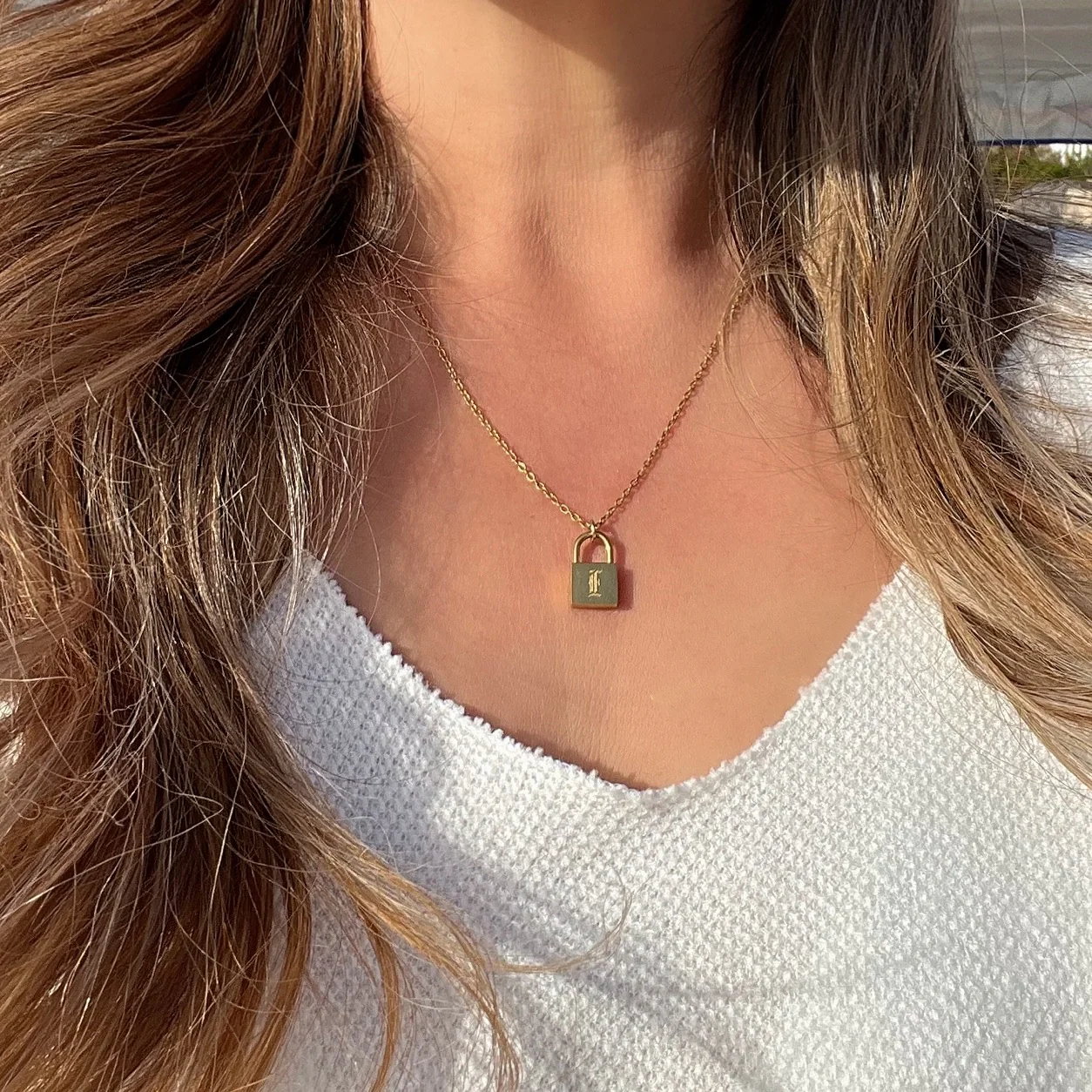 Initial Padlock Necklace - LAST CHANCE! - Image 3