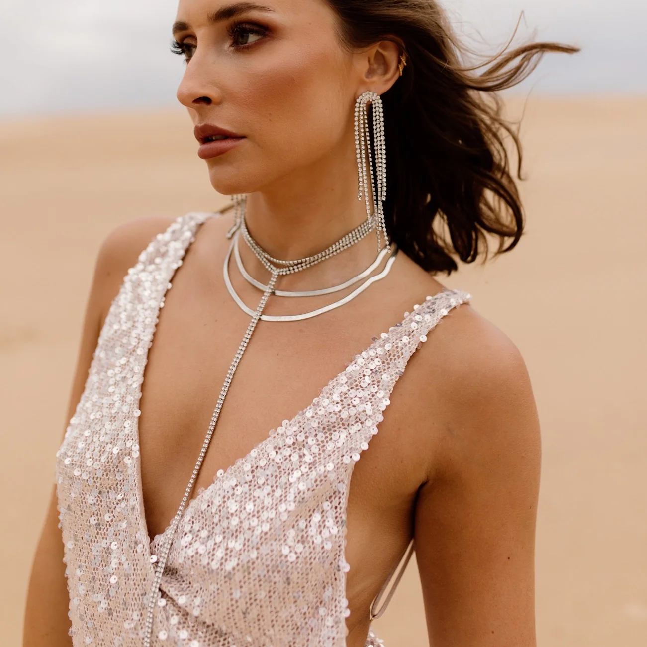 Kira Kira Rhinestone Drop Choker - Image 2