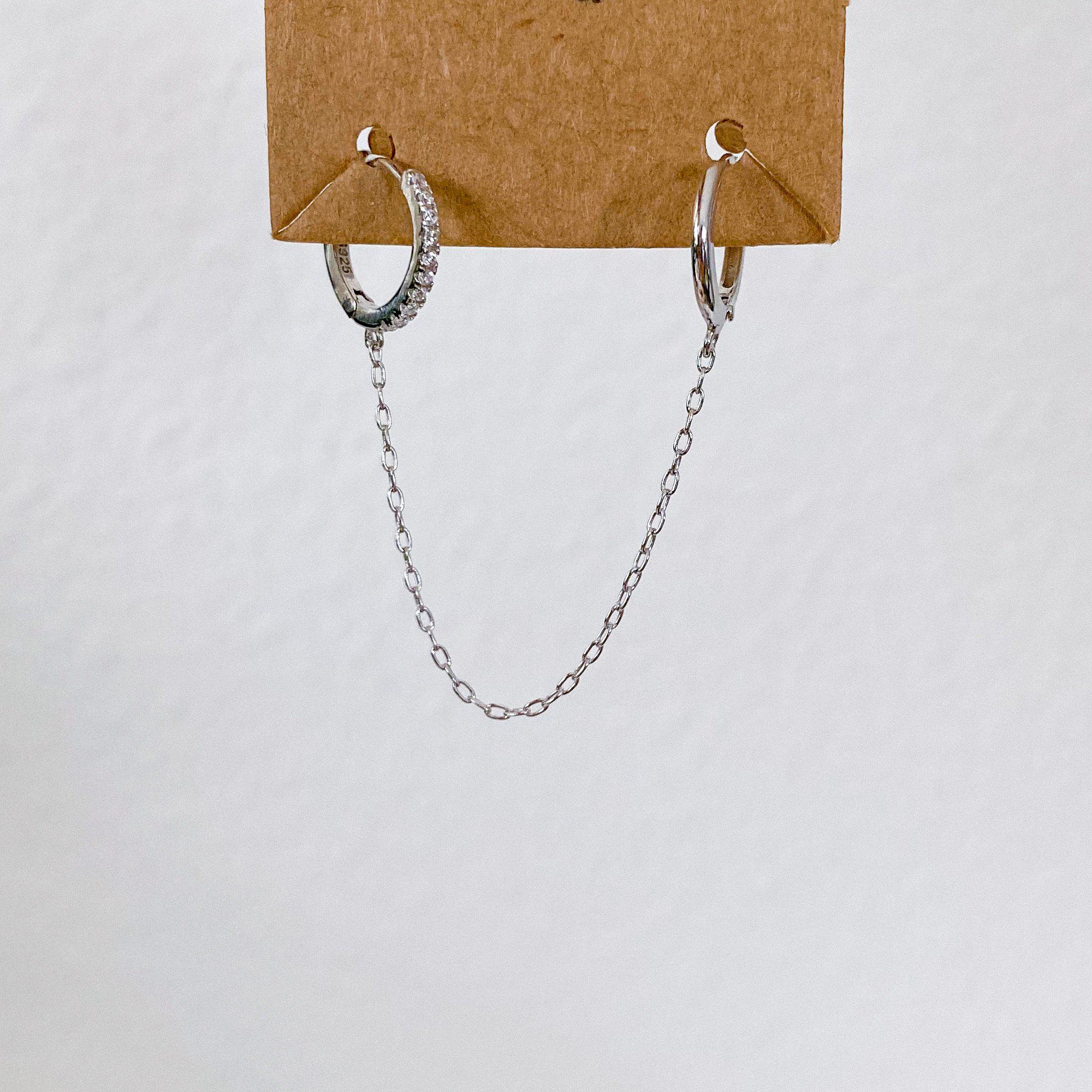 Lipa Chain Link Huggie Earring - 925 Sterling Silver - Image 7