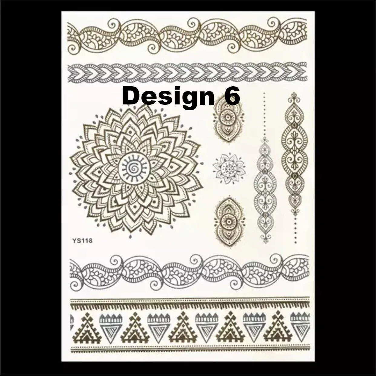 Metallic Temporary Tattoos - 9 Designs! - Image 12