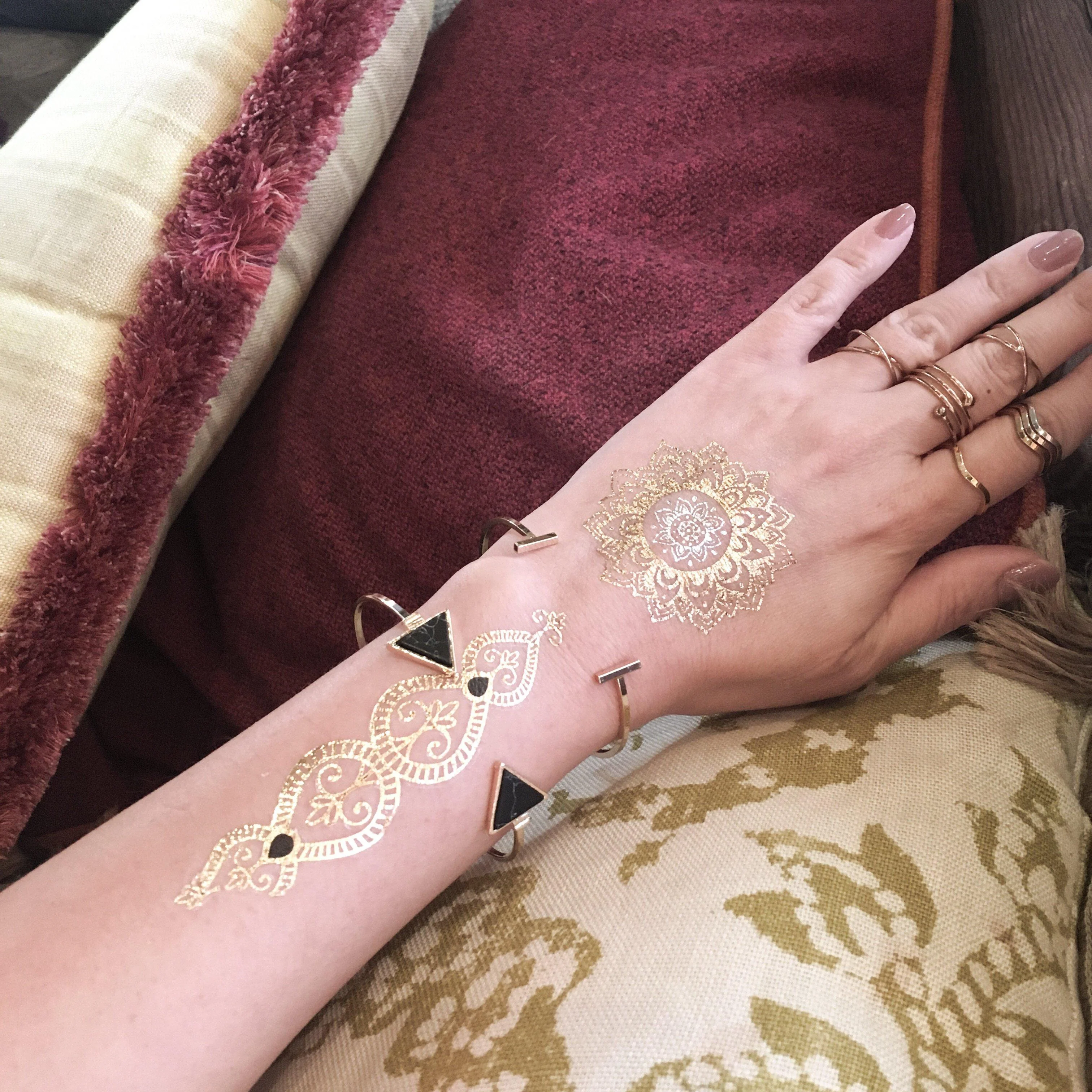 Metallic Temporary Tattoos - 9 Designs! - Image 19