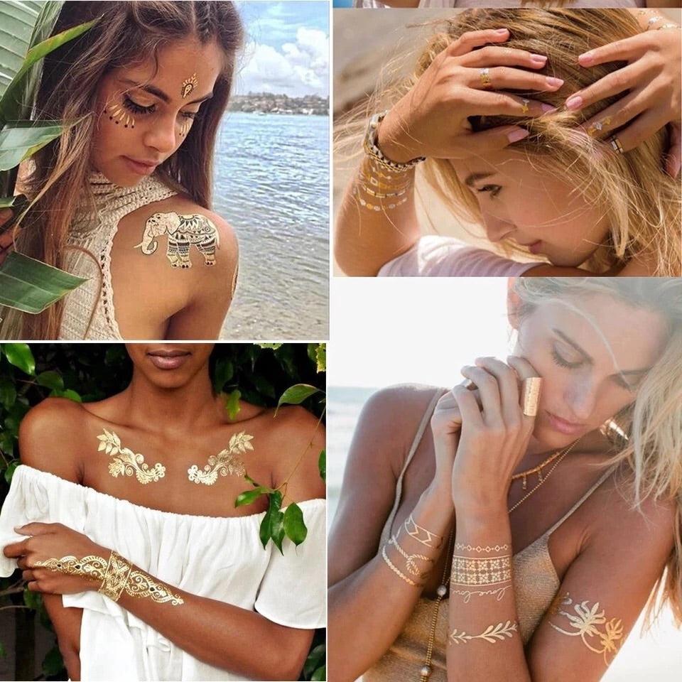 Metallic Temporary Tattoos - 9 Designs! - Image 21