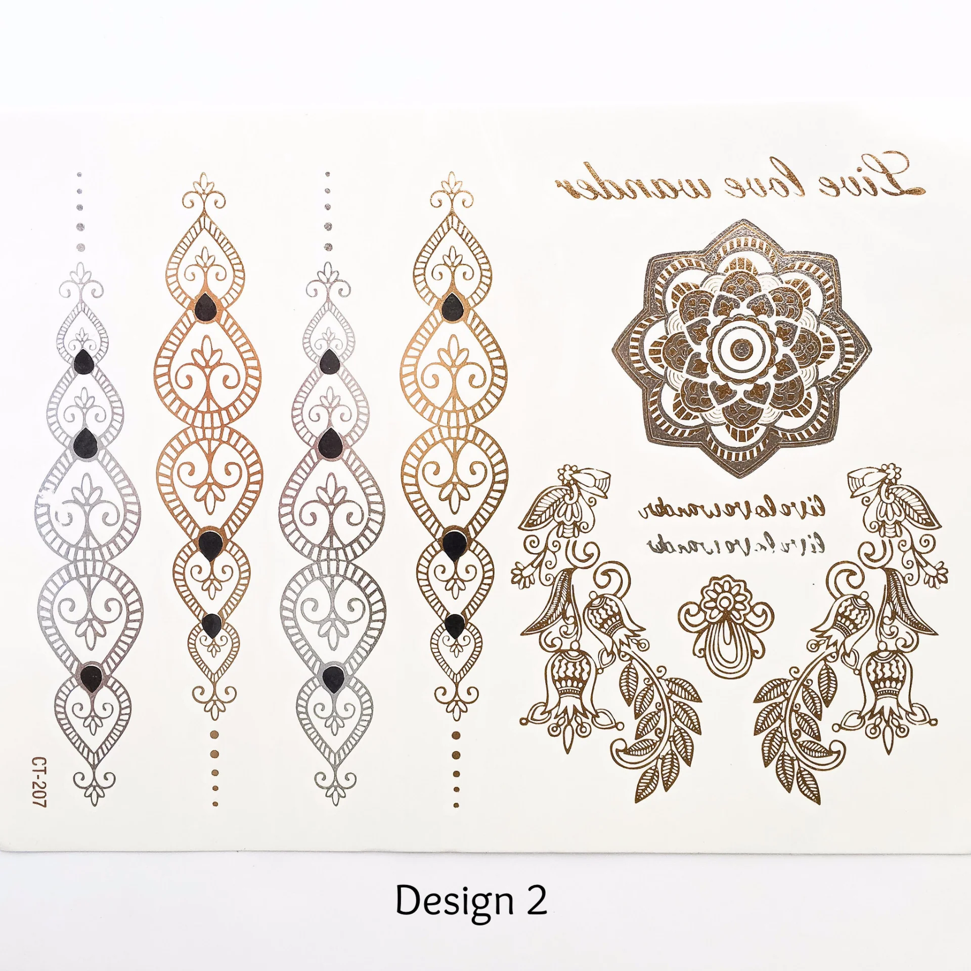 Metallic Temporary Tattoos - 9 Designs! - Image 8