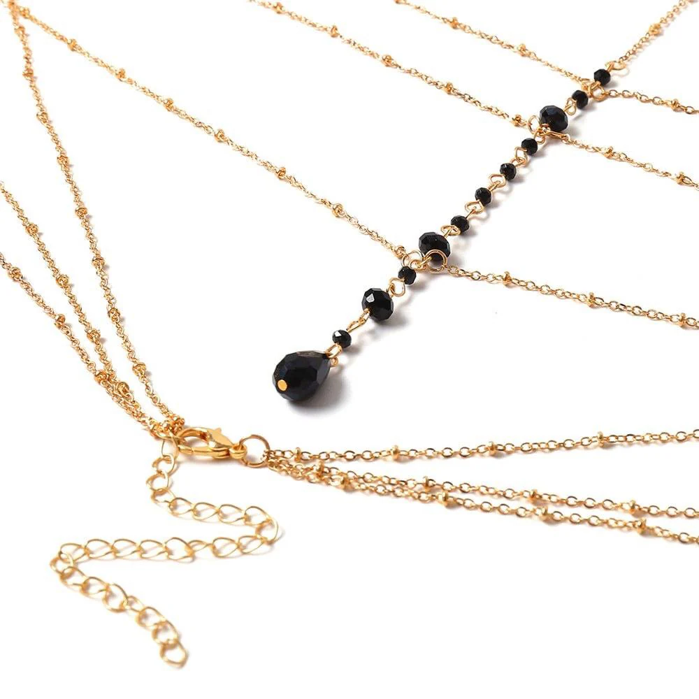 Midnight Kisses Black Beads Body Chain - Image 21