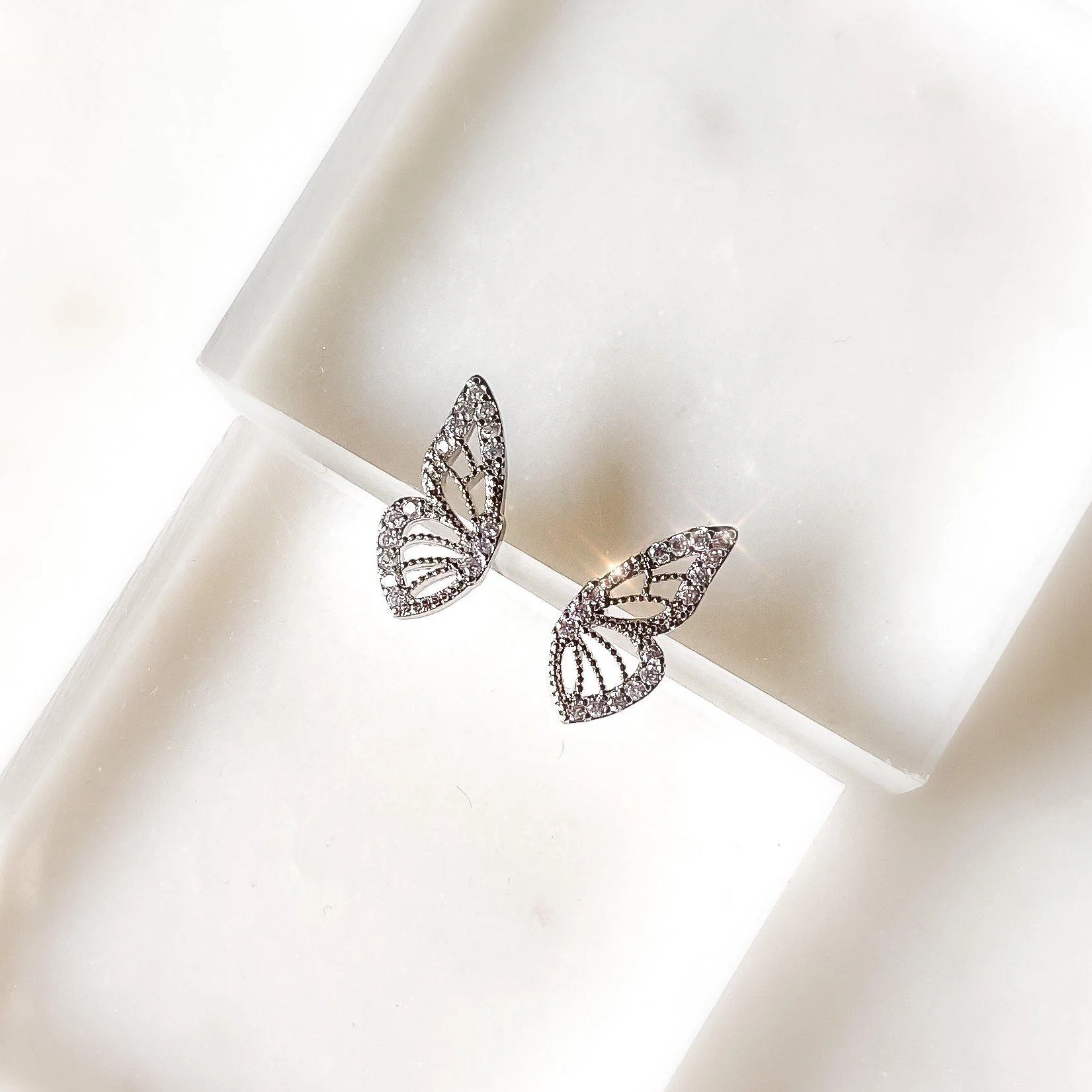 Mini Butterfly Stud Earrings - Image 2