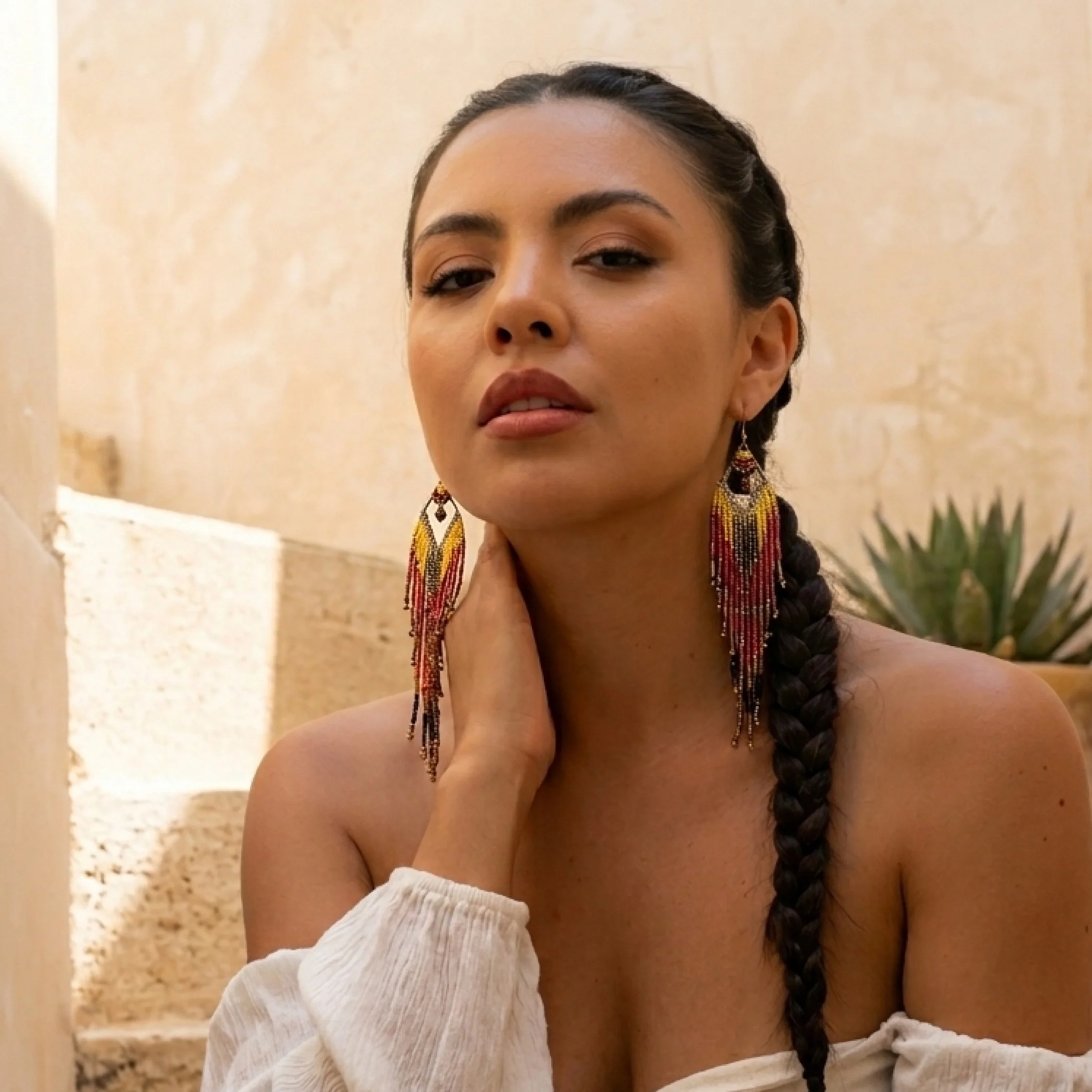 Mojave Ombre Beaded Statement Earrings - TWO COLORS! - Image 2