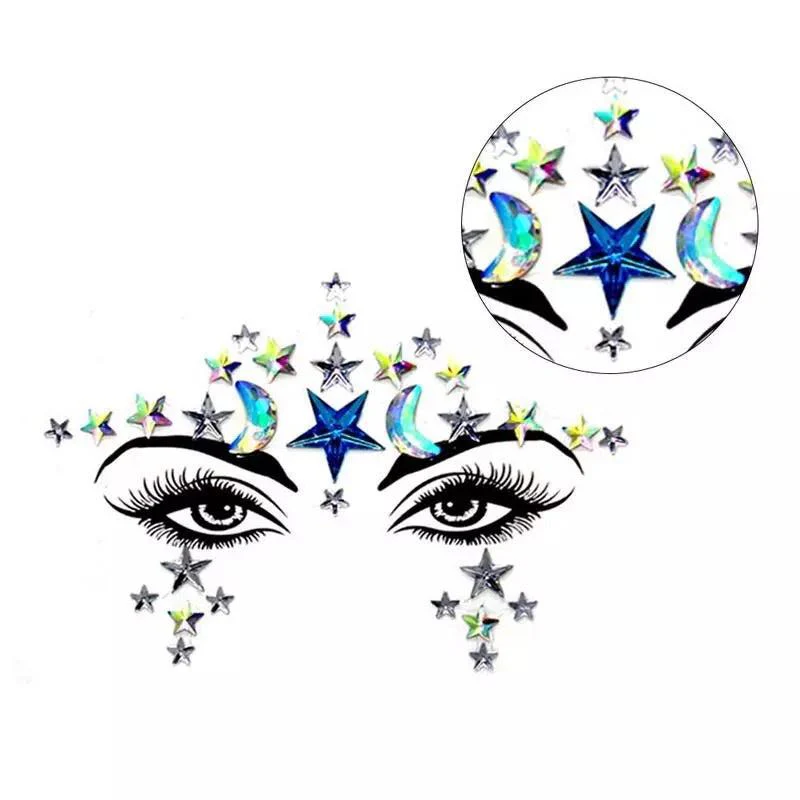 🌙 Moon & Stars Face Gems ✨💎 2 Colors - Image 3