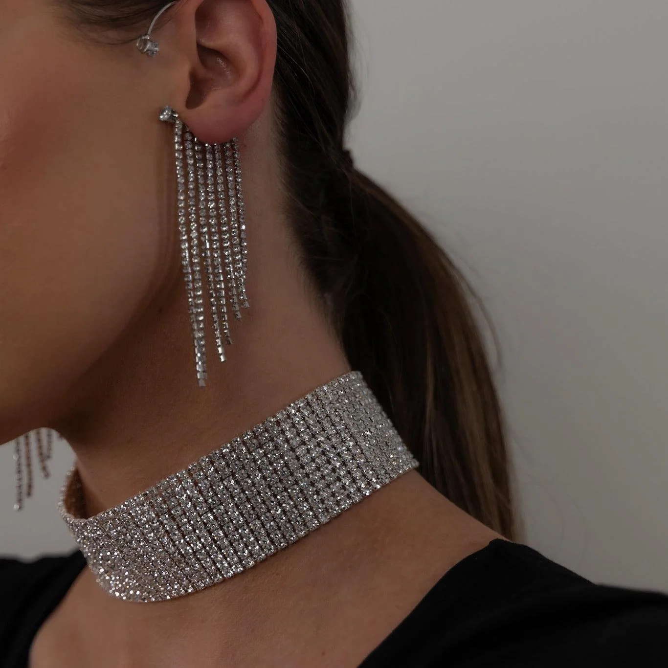 Paris Amour Rhinestone Hoop + Tassel Ear Cuff - NO PIERCING NEEDED! - Image 8