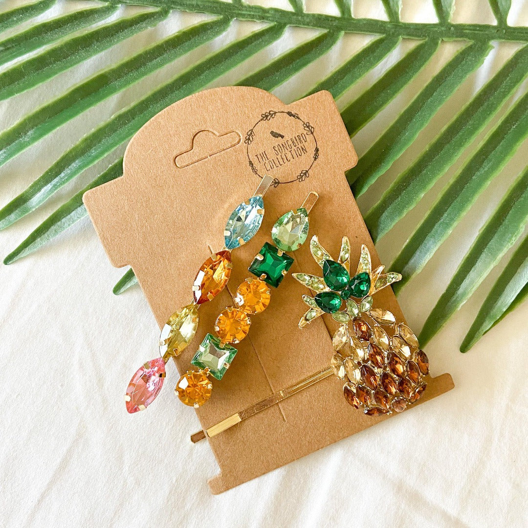 Pineapple ๐ Glitz Hair Pin Set - Image 4