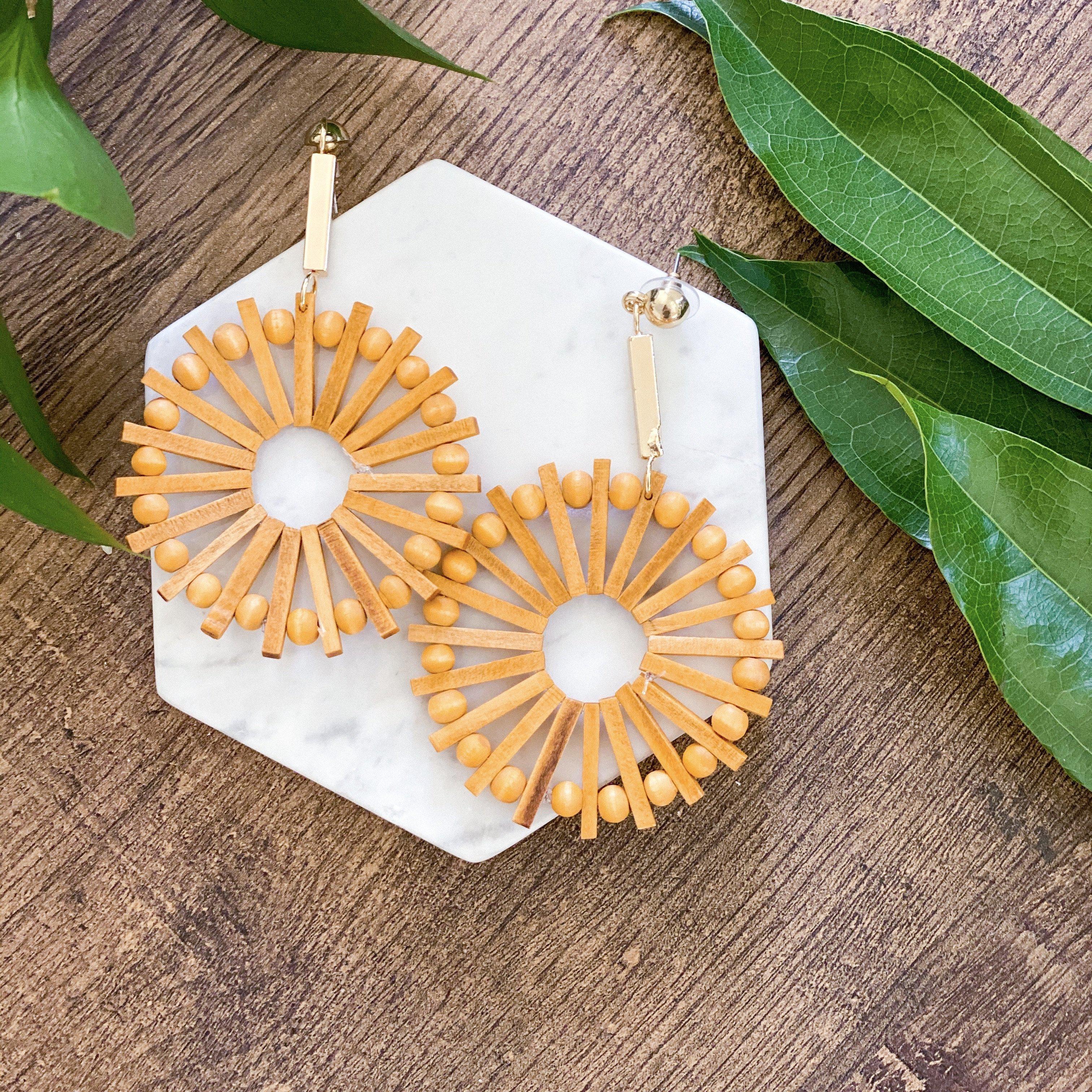 Playa Rica Wooden Statement Earrings - LAST CHANCE! - Image 13