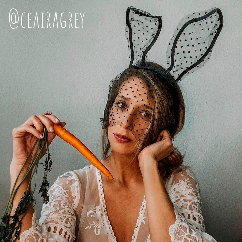 Black Lace Polka Dot Bunny Ear Headband - Image 6