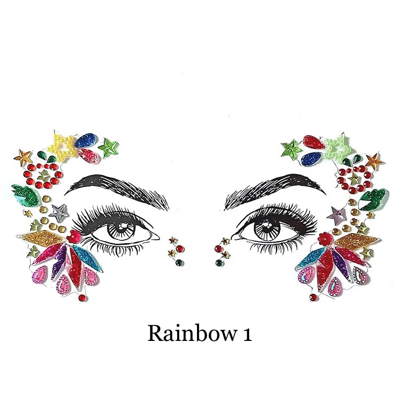 🌈 Rainbow Blast Face Gems 💎 8 Colorful Designs! - Image 3