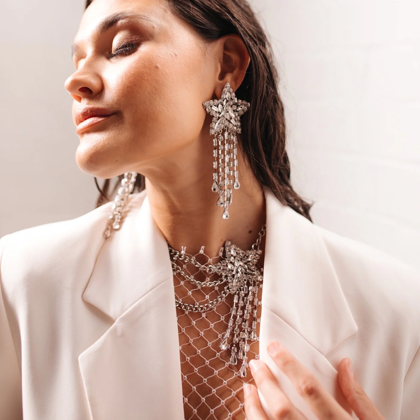 Starfall Rhinestone Statement Necklace - Image 10
