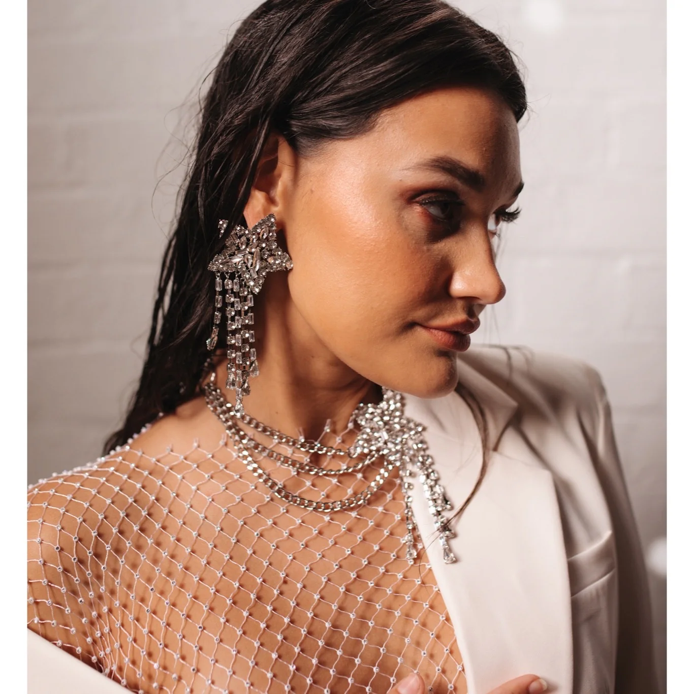 Starfall Rhinestone Statement Necklace - Image 7