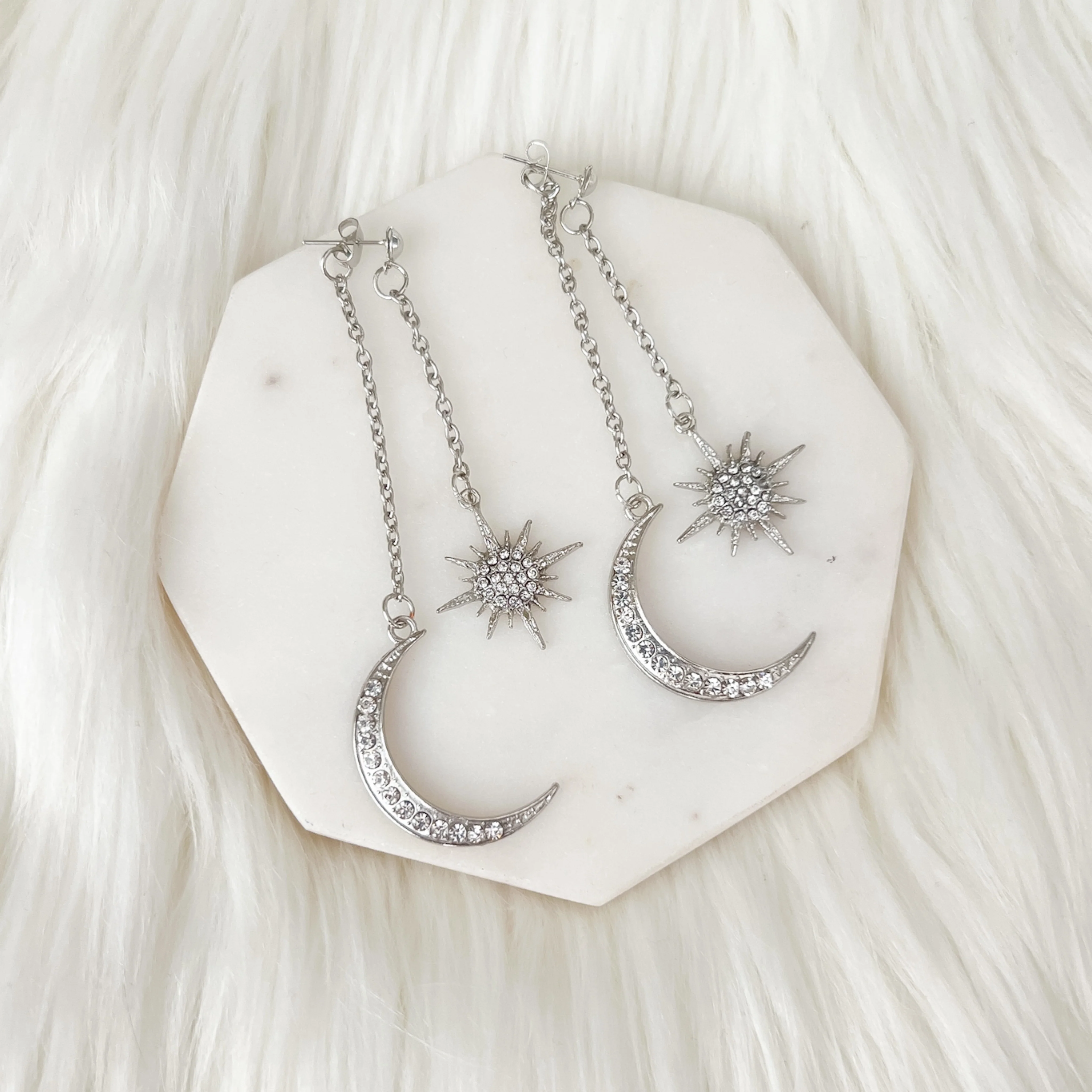 Sun & Moon Ear Jacket Earrings - LAST CHANCE - Image 5