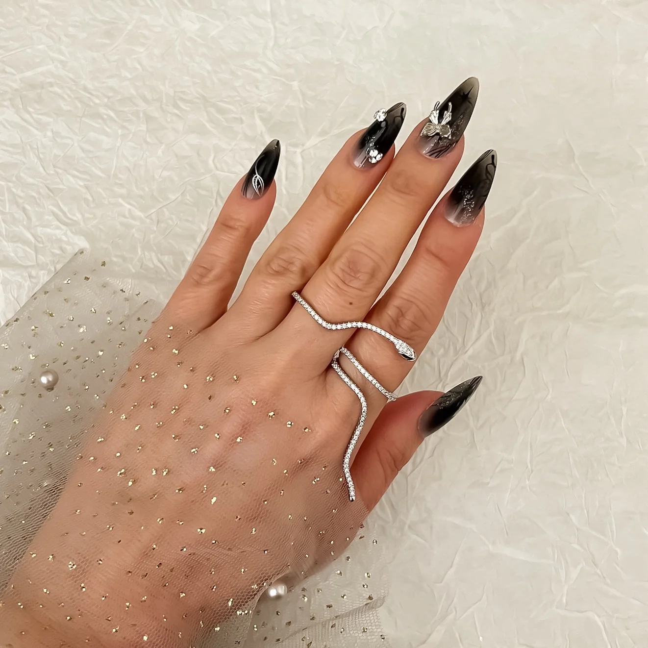 Twisted Serpent Double Finger Ring - Image 8